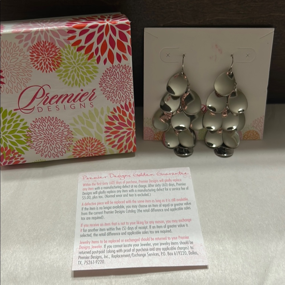 Premier Designs Shiny Silver Chandelier Earrings